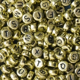 alfabetkralen goudkleurig, per stuk
