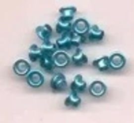 10 ronde eyelets metallic oceaanblauw