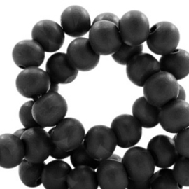 Houten kralen 12 mm. zwart