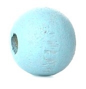 Houten kraal 8 mm rond sky blauw