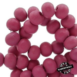 Houten kraal 6 mm rond Cherish pink roze