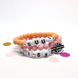 Telefoonnummer armband, naam armband  en uni armband  (3 armbanden)  Kies zelf je kleuren