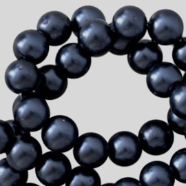 Glasparels rond 6 mm Zwart met pearl shine