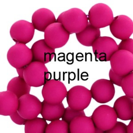 Mat acryl kralen rond 6mm Magenta purple, 40 stuks