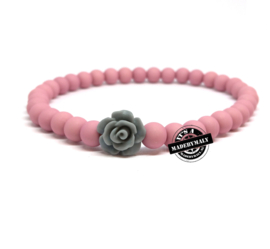 Armband  met bloem mix and match (kies zelf je kleuren)