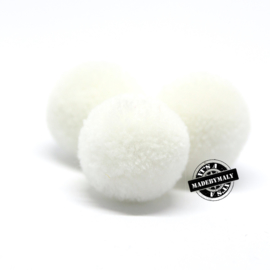 pompom wit * 15 mm - per 10 stuks