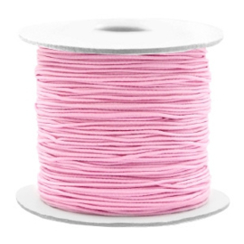 Koord elastiek 0,8 mm. roze, per meter - elastisch koord