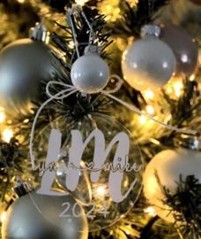Kerstbal acryl met naam - samen