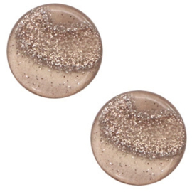 Cabochon Polaris 12mm stardust taupe bruin