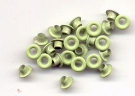 10 ronde eyelets lichtgroen