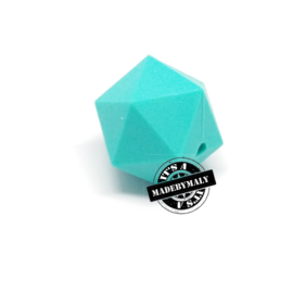 Siliconen hexagon facet kraal 17 mm, turquoise