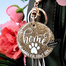 Luxe tashanger - sleutelhanger  - home is where the paws are