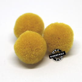 pompom mosterdgeel * 15 mm - per 10 stuks