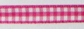 1 meter geruite band roze-wit