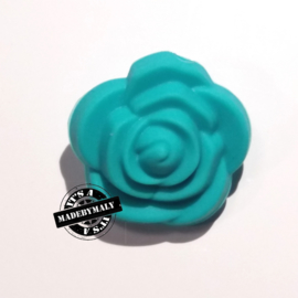 Siliconen bloem kraal 20mm, turquoise