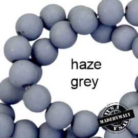 Mat acryl kralen rond 6mm Haze grey, 40 stuks