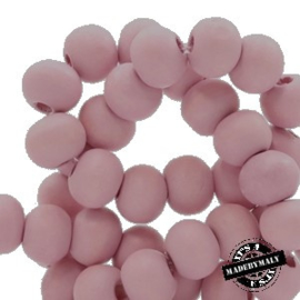 Houten kralen 8 mm rond Light  Ballet Pink roze