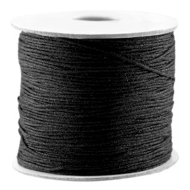 Draad macramé 0.8 mm zwart, 5 meter