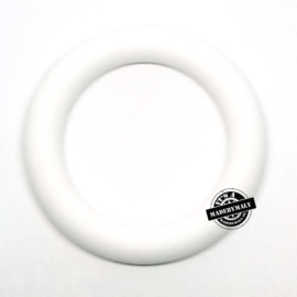 Siliconen bijtring  65 mm. groot, per stuk, wit