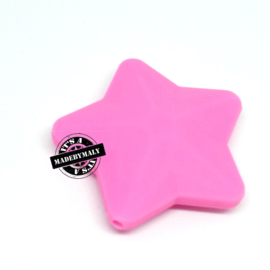 Siliconen ster roze  40 mm. groot, per stuk