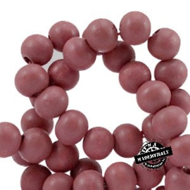 Houten kraal 8 mm. Marsala pink roze