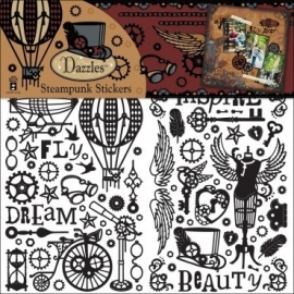 Dazzles steampunk stickers black - Hot off the press *5827