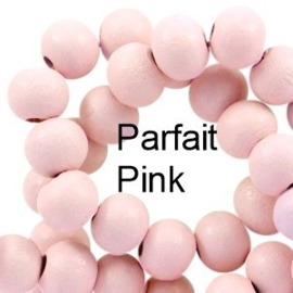 Houten kraal 8 mm rond parfait pink roze