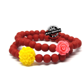 Armband  met bloem mix and match (kies zelf je kleuren)