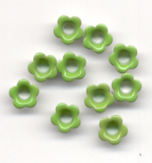 10 bloementjes eyelets appelgroen