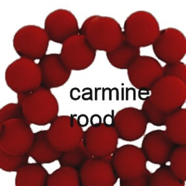 Mat acryl kralen rond 6mm Carmine rood, 40 stuks
