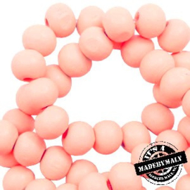 Houten kraal 6 mm rond seashell pink roze