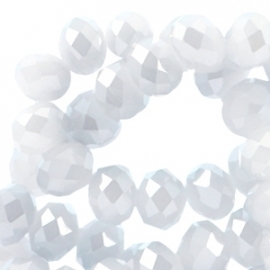Facet kraal top quality disc 4x3 mm Cloud grey-pearl diamond coating