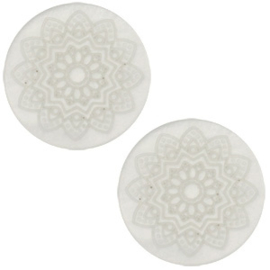 Cabochon Polaris 12mm met mandala print, beige