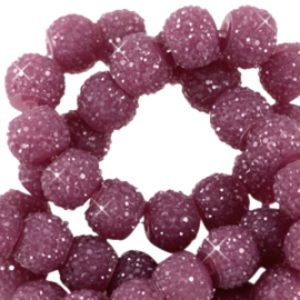 Sparkle sparkling beads 8 mm aubergine, 10 stuks