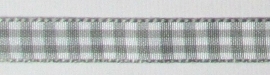1 meter geruite band grijs-wit