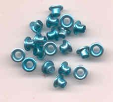 10 ronde eyelets metalic oceaanblauw