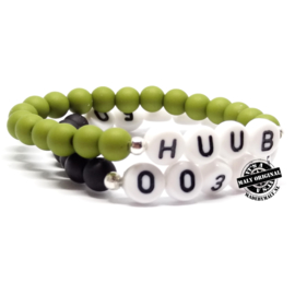 Naam armband  en telefoonnummer armband (2 armbanden)  Kies zelf je kleuren