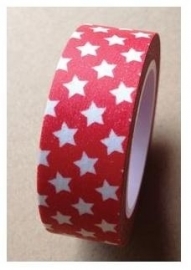 Washi tape red with white stars - LMT * 029677