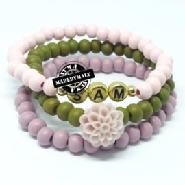 Prachtige naam armband en uni armbandenset. (3 armbanden) Houten kralen  Kies zelf je kleuren
