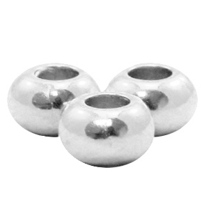 DQ metaal platte kraal 6 x 3,5 mm Antiek zilver
