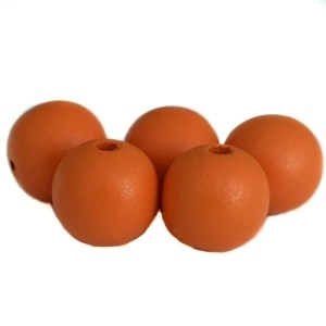 Houten kralen 12 mm Warm Oranje
