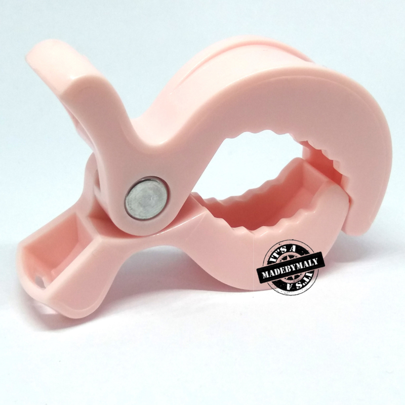 maxicosi clip, kinderwagen clip, boxhanger clip, speelkoord clip, swaddle clip - roze