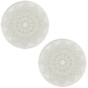 Cabochon Polaris 12mm met mandala print, beige