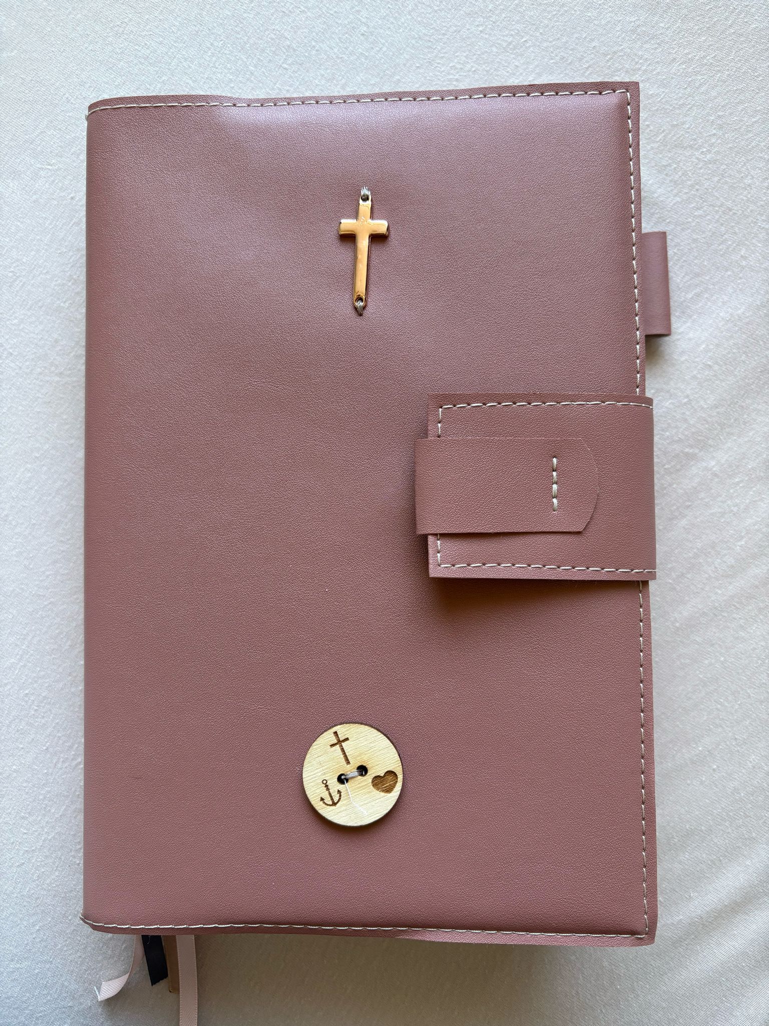 Bijbelhoes Vegan Leather Pastel Bruin