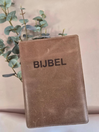 BMU 20,8: Bijbelhoes vintage leer bruin incl. gravure
