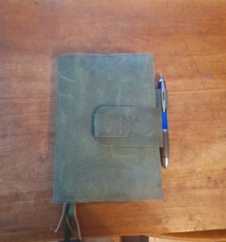 Bijbelhoes  vintage leer groen