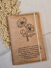 HSV met Psalmen 15,6:  Bijbelhoes Vegan Leather Cedar incl. gravure Art by Claudia