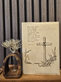 BMU 20,8: Bijbelhoes Vegan Leather Sand  incl. gravure Art by Claudia