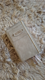 Bijbelhoes Vegan Leather Grijs/Taupe voor de JB Schoolbijbel