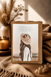 Zij Lacht Bijbel NBV21: Bijbelhoes Bruin leer incl. Art by Claudia